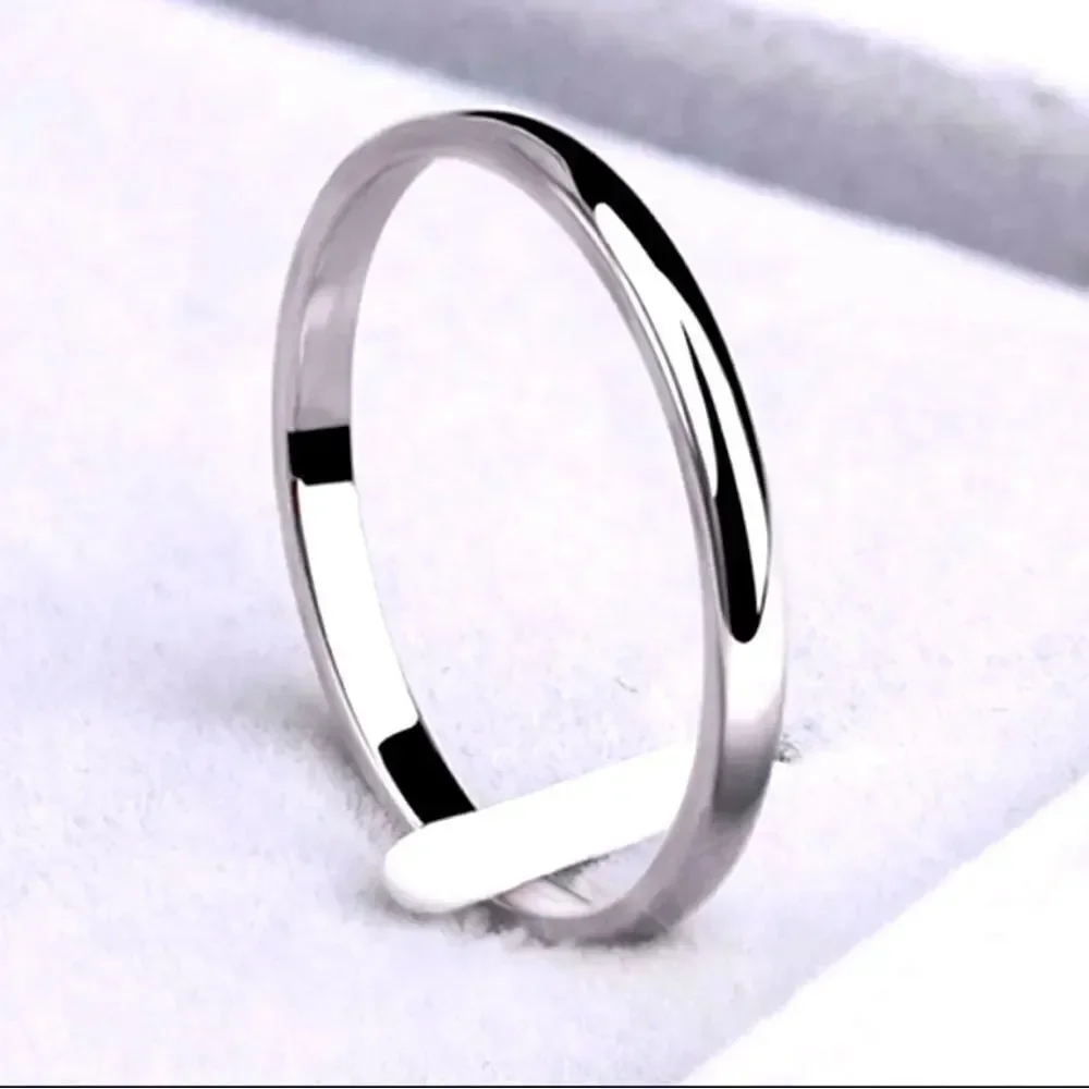 SPRING INTO A NEW RING! NWT 2mm Delicate Titanium Steel Ring SILVER Size 5